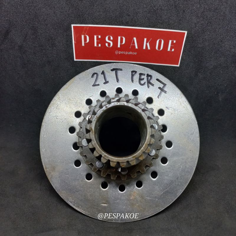 gigi kopling vespa pxe excel exclusive mata 21 T per 7