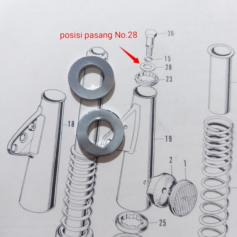 Ring Baut Shockbreaker Shock Depan Honda CB 100 S90 Astra 90z Benly Crome