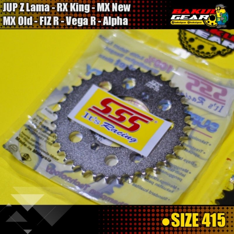 Gear SSS Belakang 415 RX KING Jupiter MX Old New FIZ R JUPITER Z VEGA R Ukuran tipis