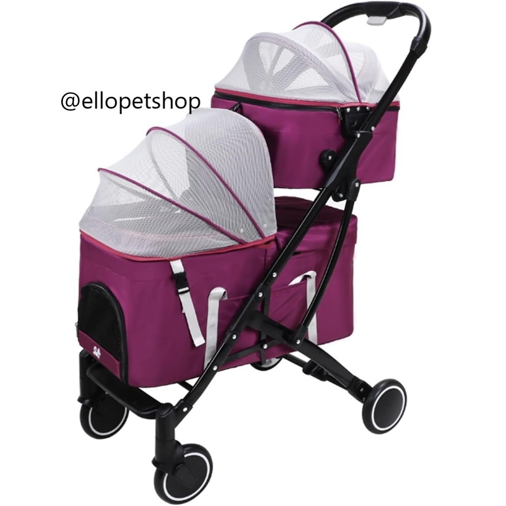 Stroller anjing kucing tingkat / Double decker Stroller kucing Double decker