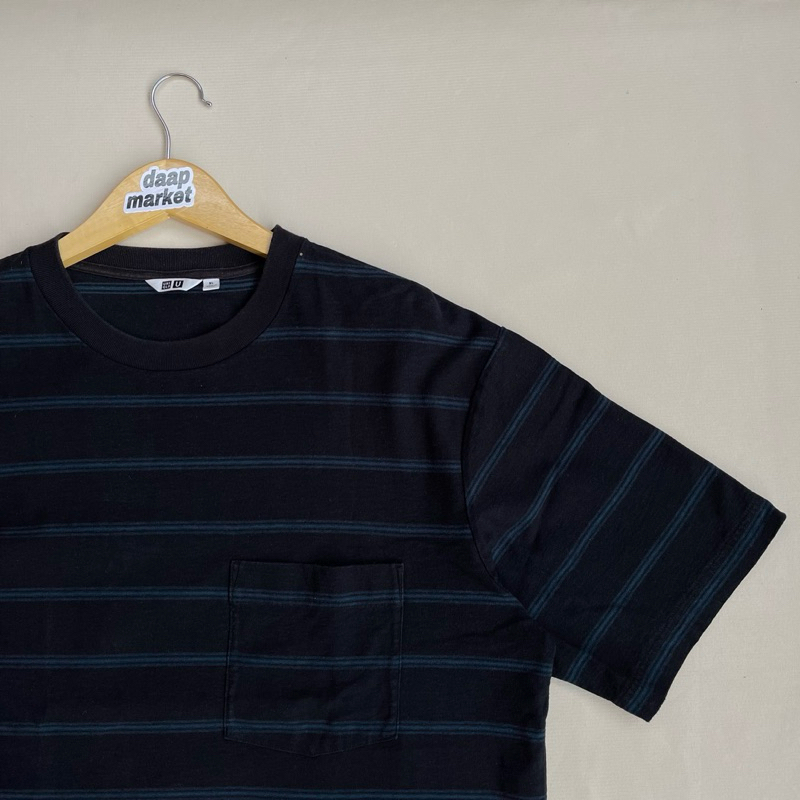 Tshirt Uniqlo U Stripe-Pocket Oversize Size XL