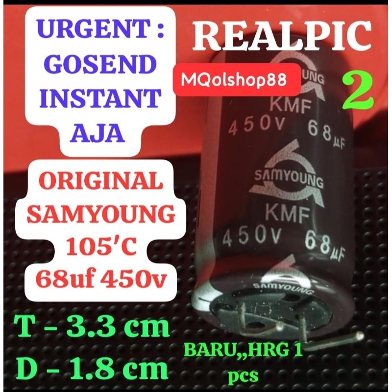 68uf 450v SAMYOUNG original 68uf450v elco Eko kapasitor 68uf 450v
