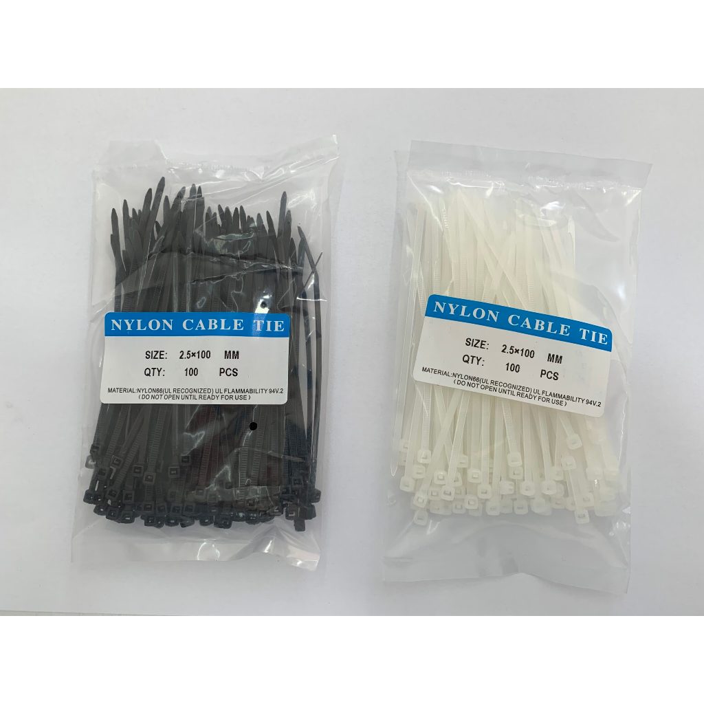 

Cable Tie / Kabel Ties Uk 2,5 x 100 mm / 10 cm / 2,5 x 150mm / 15cm isi 100 pcs Putih Hitam