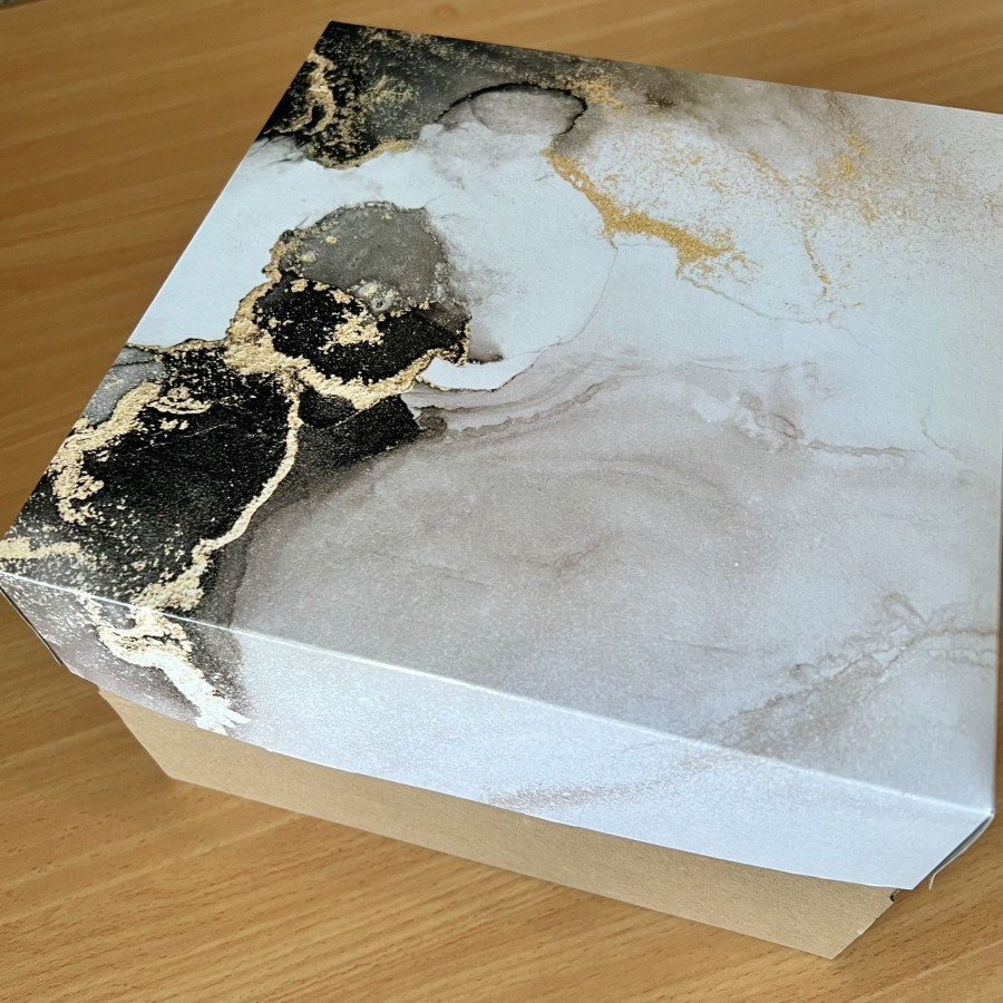 

(10 pcs)22x22x10cm Box kue edisi black marble Box christmas Dus bolu Packaging natal Hampers natal