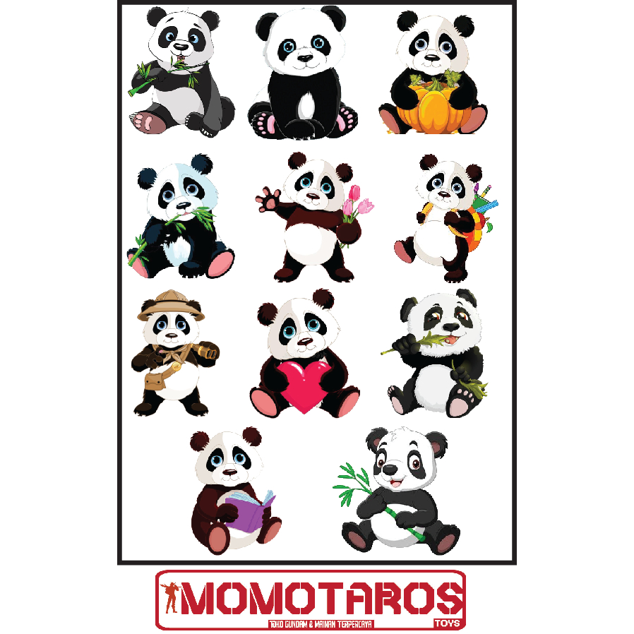 

Sticker murah antiair transparan cartoon panda baby 1 pc