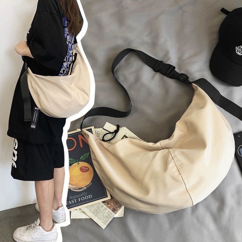 CODREADYTas Wanita Cewek Mini Kanvas Tas Selempang Wanita Casual Tas Bahu Solid Round Shoulder Sling