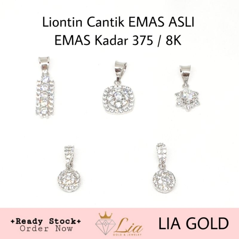 Liontin EMAS PUTIH ASLI Kadar 375 / 8K ( TOKO MAS LIA GOLD BEKASI )