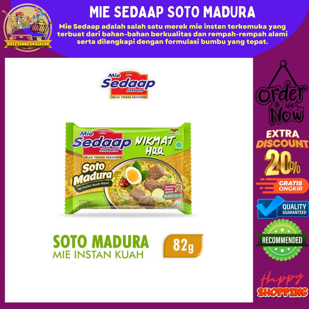 

MIE SEDAAP KUAH RASA SOTO MADURA 82 GRAM