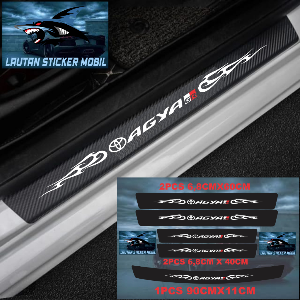 STIKER STICKER CARBON 3D MOBIL AGYA GR STICKER KARBON 3D PIJAKAN KAKI MOBIL TOYOTA AGYA GR