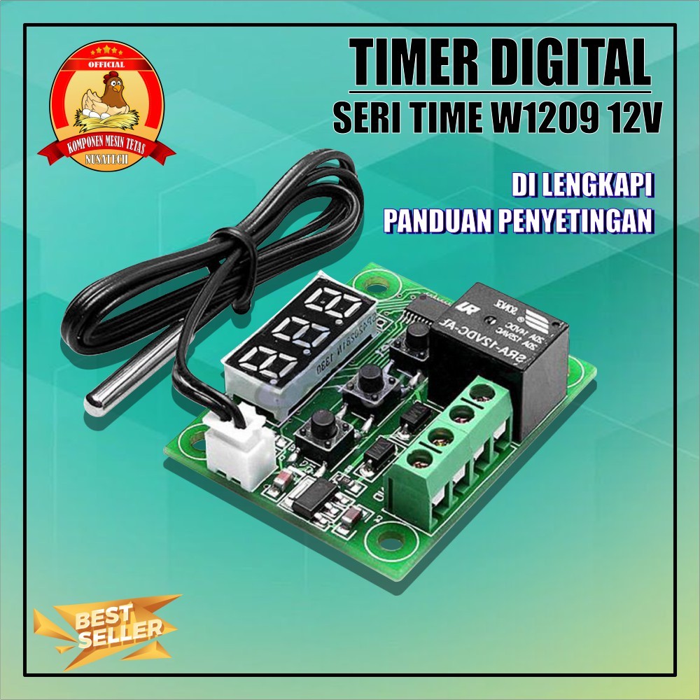 Termostat Digital 12V W1209 untuk Mesin Tetas