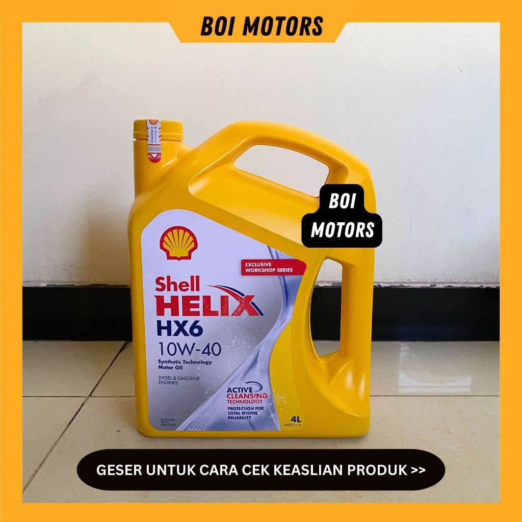 GALON - OLI SHELL HELIX HX6 10W-40 ISI 4 LITER 100% ORI