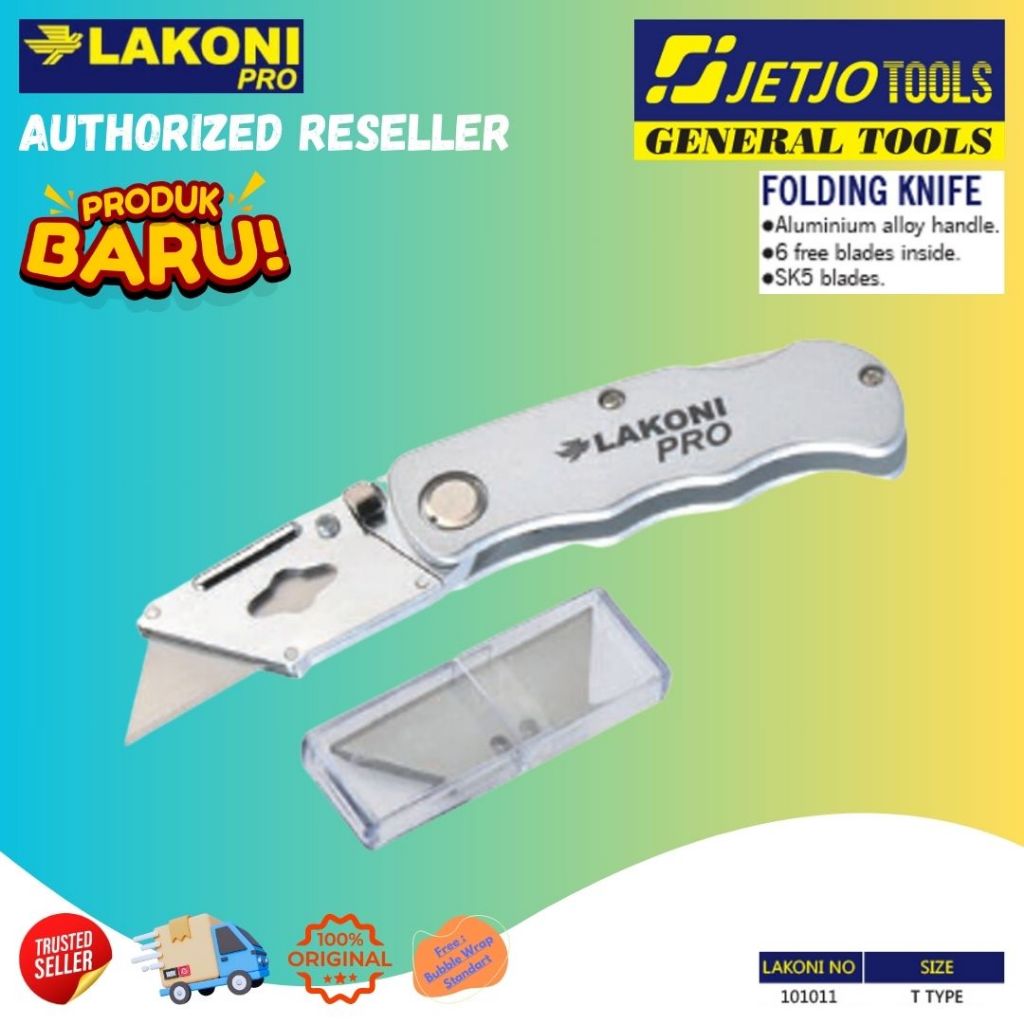 

Pisau Cutter lipat Folding Knife 101011 Lakoni Pro