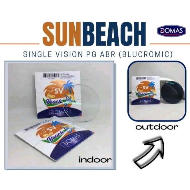 Lensa Single vision CR Bluecromic Sunbeach by Domas