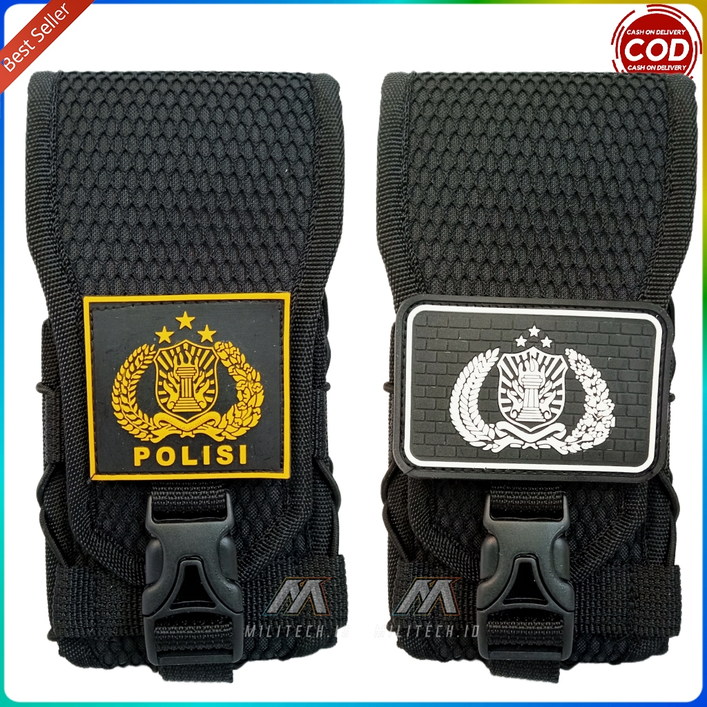 Sarung Hp Polisi Double Slot Pacth Rubber/Sarung Hp Polri/Sarung Hp Tactical/Sarung Hp Polisi Terbar
