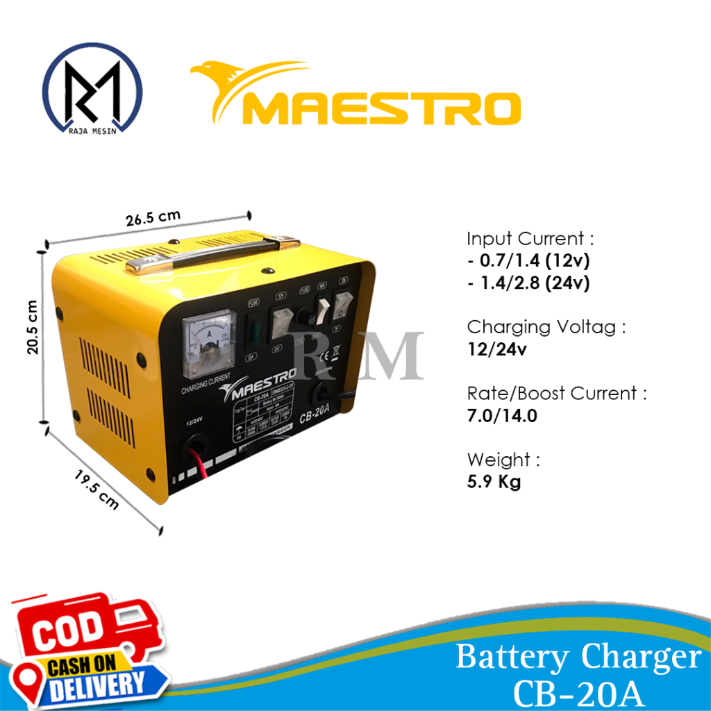 Jlelectro Charger Aki Motor Dan Mobil / Battery Charger Maestro Cb 20A/Battery Charger Maestro Cb