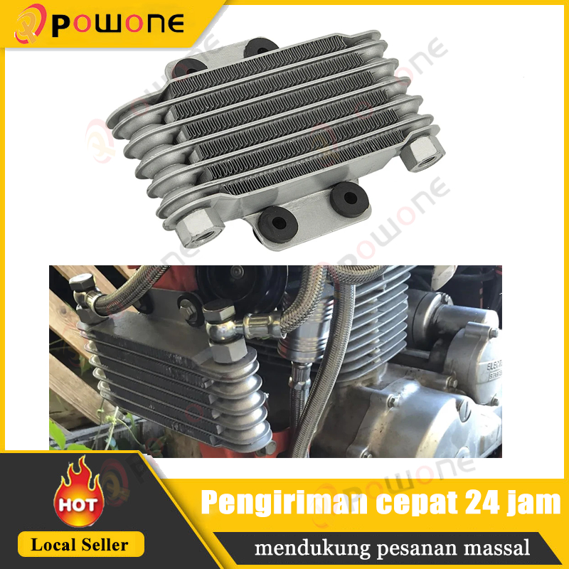 POWONE Motorcycle Oil Cooler Radiator Fit Cooling Engine Aluminum 125ml for Dirt Bike ATV 125CC-250C