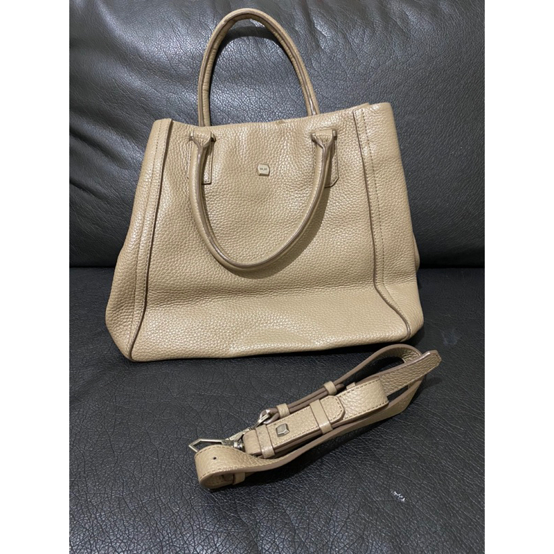 Tas Kulit Asli Handbag Slingbag Bege Preloved