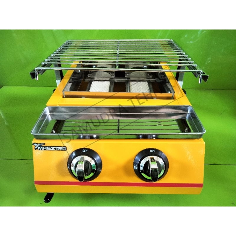 Kompor pemanggang sosis / gas roaster 2 Tungku maestro MT-K111