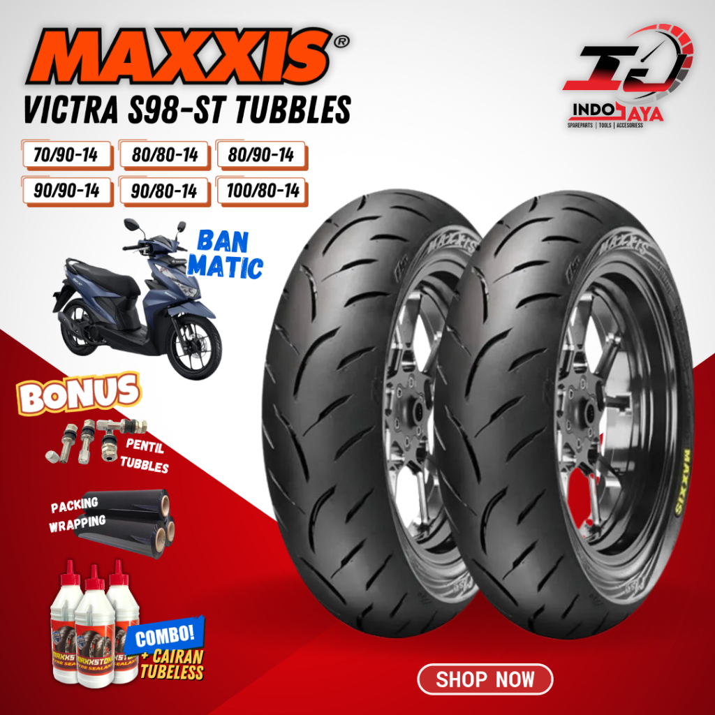 [COD] (READY STOCK) BAN MAXXIS VICTRA TUBELESS / (70/90-14 - 80/90-14 - 90/90-14 - 90/80-14 - 100/80