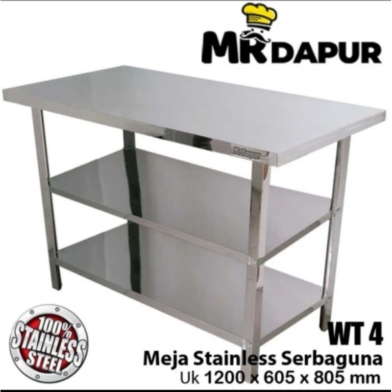 MEJA DAPUR SERBAGUNA/MEJA SAJI STAINLESS
