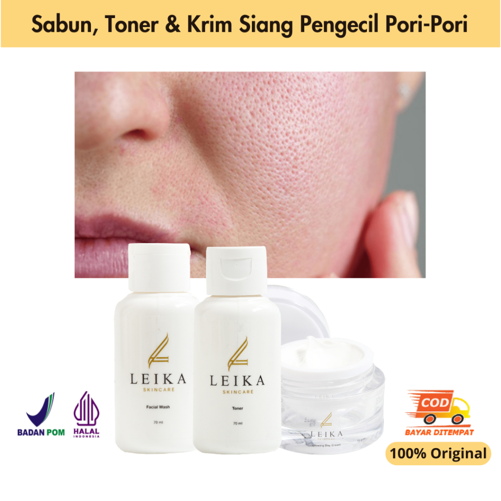 Paket 3in1 Sabun Muka, Toner, Krim Siang Terlaris Sabun Muka Pengecil Poripori Wajah Pria Wanita Amp