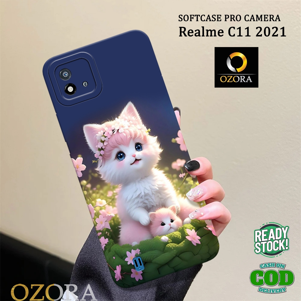 OZORA - Softcase Hp REALME C11 2021 Terbaru - Fashion Case KUCING - Case Hp REALME C11 2021 - Casing