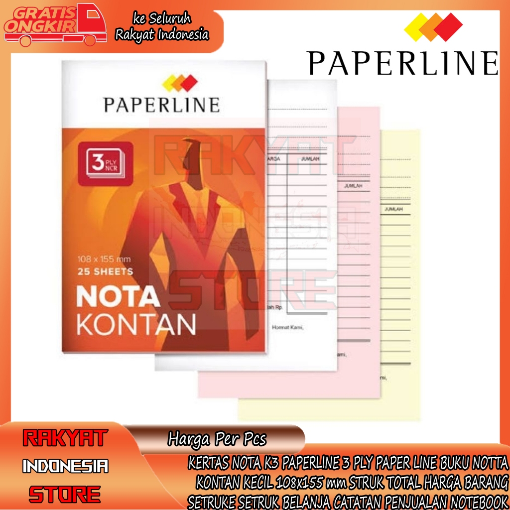 

PAPERLINE 3 Buku Notta Note Pembelian Penjualan Barang Struk Setruk Setruke Ply Ncr Nota Kontan Ukuran Size 108x155 mm Kecil Small K3 Buku Notta Note Pembelian Penjualan Barang Struk Setruk Setruke Total Harga Belanja Belanjaan Rangkap Catatan Notebook