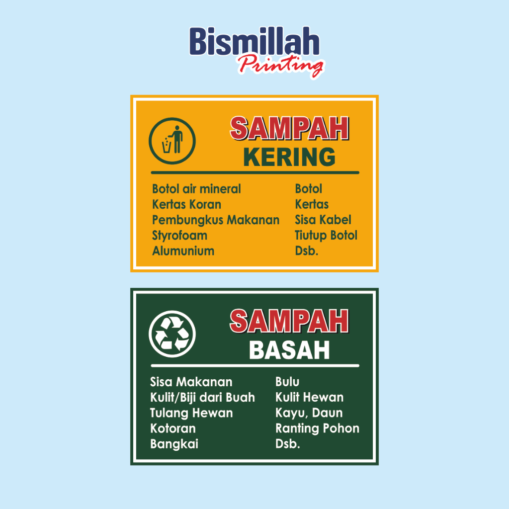 

Stiker sampah kering dan basah