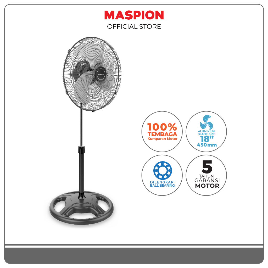 Maspion Pw 1817 S Power Stand Fan 18 In Berosilasi Melingkar (EXP)