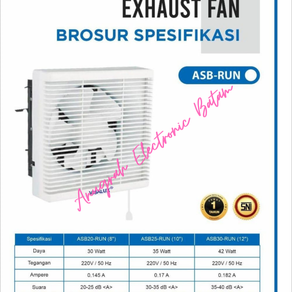 Kipas dinding exhaust ventilating fan 12" Asb-30 Run Visalux BATAM