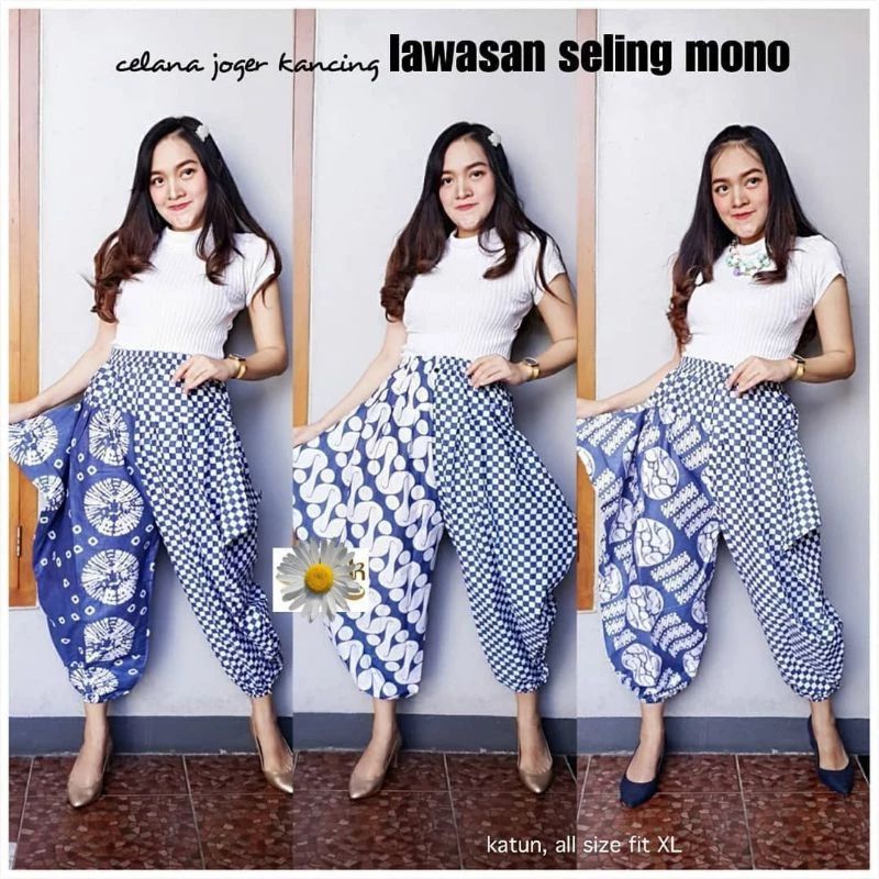 Celana Joger Batik Kancing Wanita - Sekar Jagad Batik