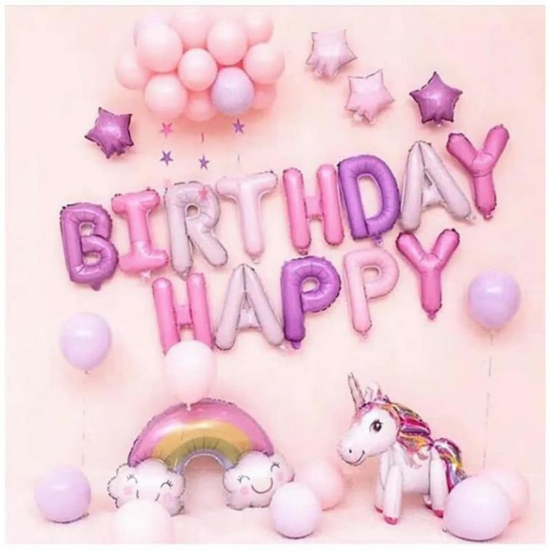 DEKOR UNICORN DEKOR PASTEL PINK DEKOR ULTAH