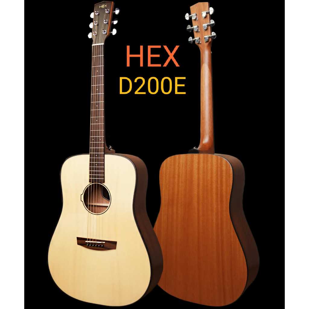 HEX D2000E SOLID TOP FISHMAN SONITONE Gitar Akustik Elektriik D 200 E D200 E
