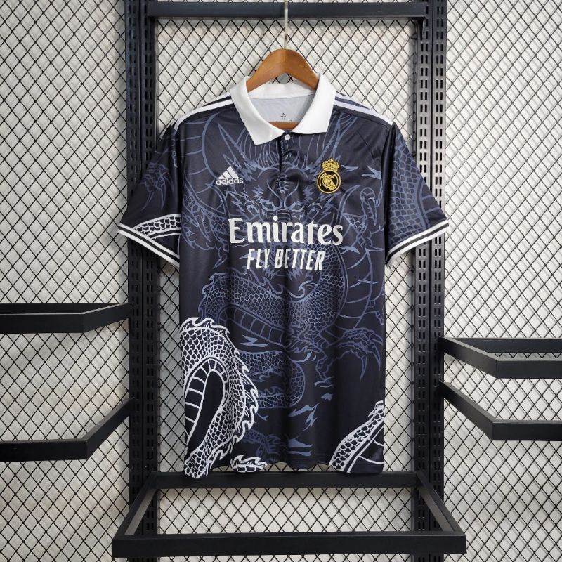 JERSEY REAL MADRID (SPESIAL EDITION Naga Dragon Hitam) Grade Ori 23/24