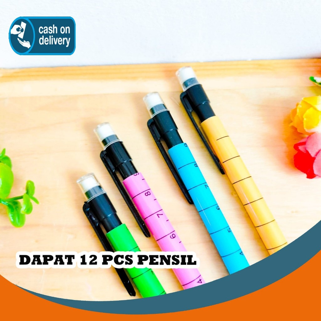 

SELUSIN (12 PCS) PENSIL CETEK MEKANIK UKUR PENGGARIS PCM-1031 MECHANICAL KLIK CLICK KARAKTER UNIK MURAH PENCIL ALAT TULIS KANTOR SEKOLAH MURAH TERMURAH COD