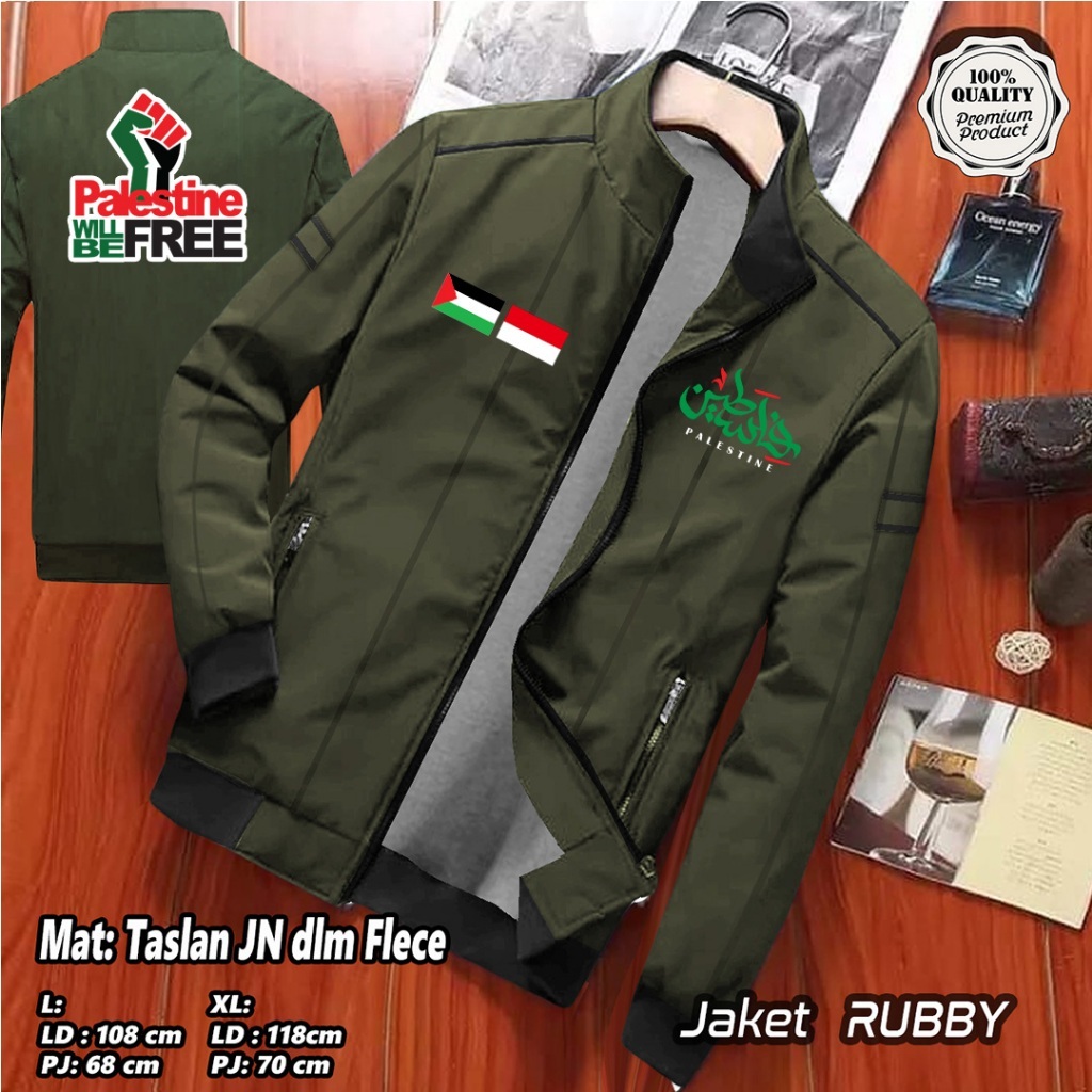 JAKET PALESTINA PRIA WANITA MUSLIM MUSLIMAH BAHAN TASLAN WINDPROF