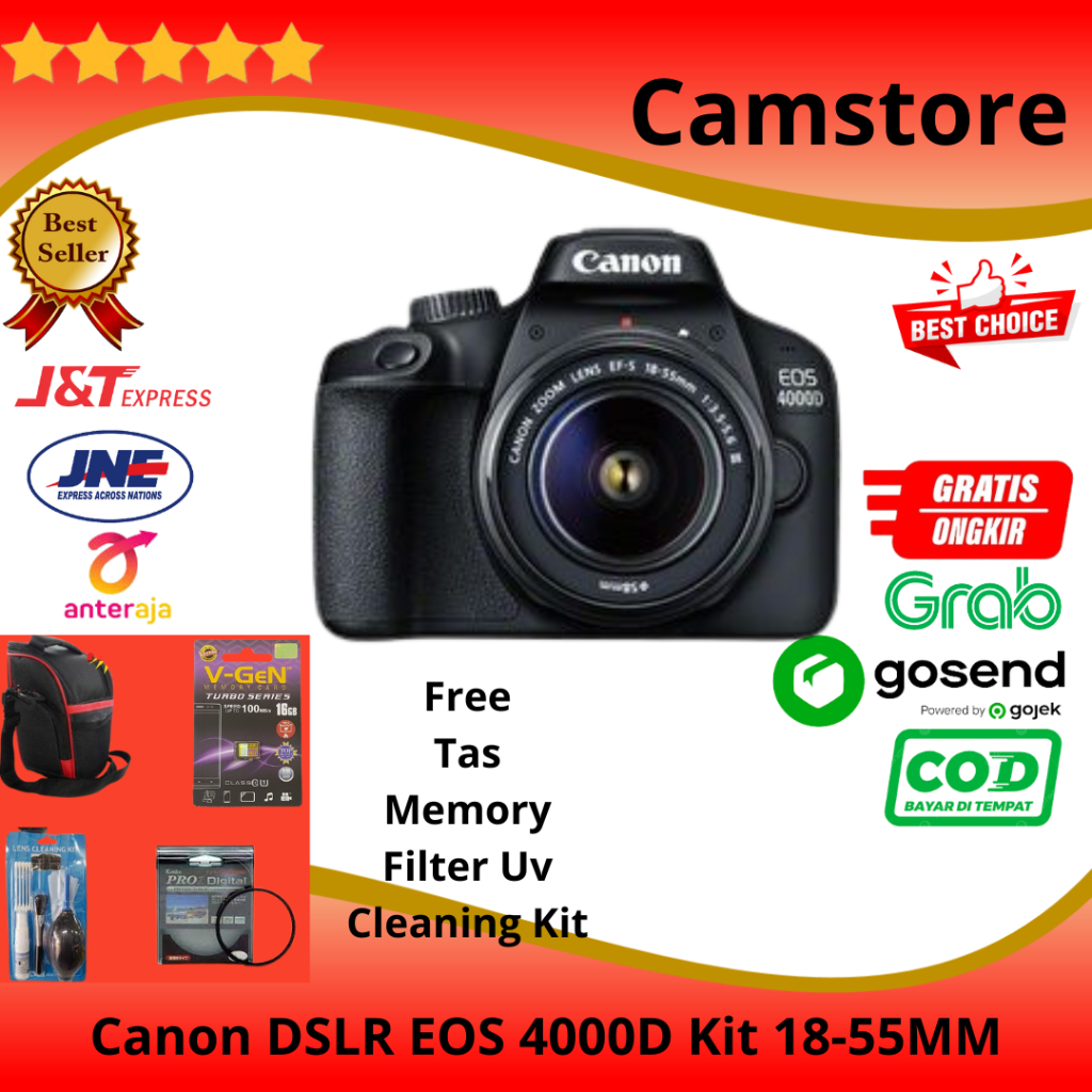 CANON EOS 4000D / CANON 4000D KIT 18-55MM III WIFI KAMERA DSLR 4000D