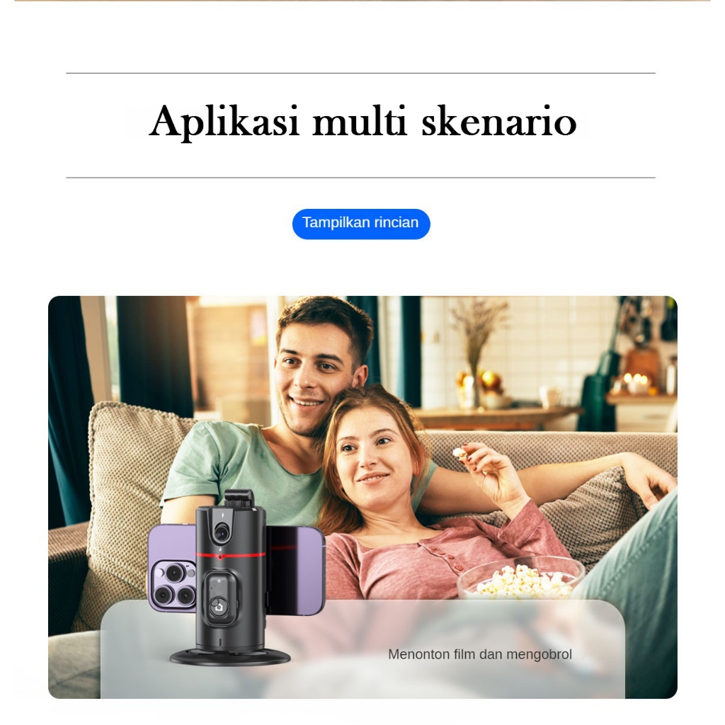 CIJI CJPG-P02 Gimbal Stabilizer Handphone Auto Balance 360°AI Face Tracking Gesture Control P02 Tripod Bluetooth Multifungsi-8