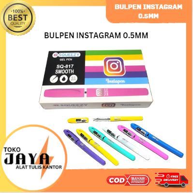 

(12PCS) Bulpen Tinta Gel 0.5mm Bulpen Instagram, Apple, Whatsapp Pena Tinta Toko Jaya ATK Murah Lengkap