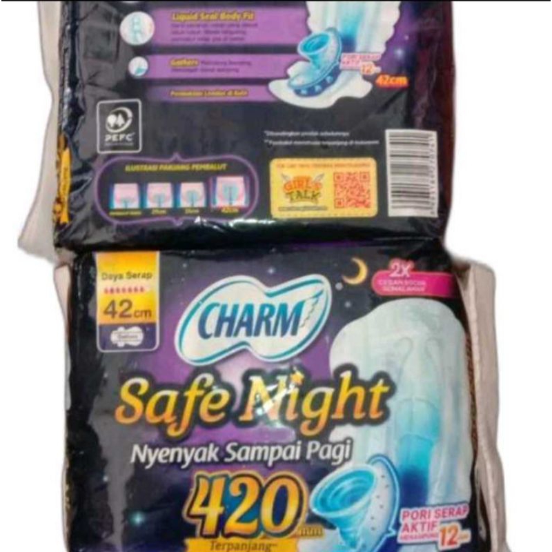 Softex Comfort Night 42Cm 8Pads, Charm Safe Night 42Cm 8Pads