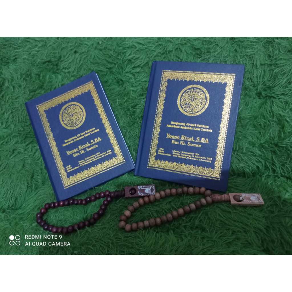 Yasin hardcover linen, yasin tahlilan harcover, yasin linen, yasin biru emas