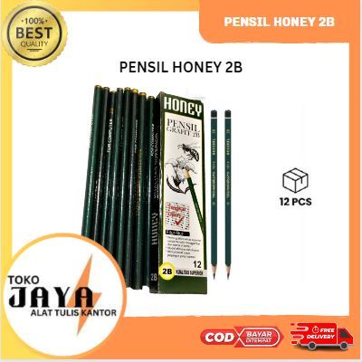 

(12PCS) Pensil Kayu Honey 2B Kualitas Bagus Hitam Pekat Pensil Tulis Pensil Gambar Toko Jaya ATK Murah Lengkap