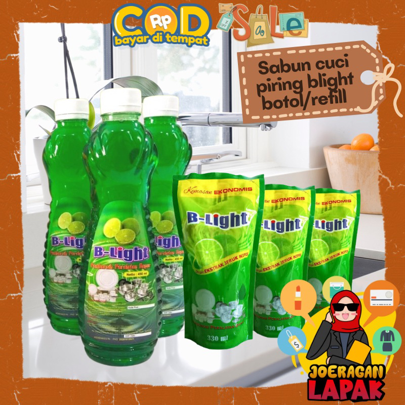 [JOERAGAN LAPAK] SABUN CUCI PIRING B-LIGHT 450 ML 330 MILILITER PEMBERSIH ALAT DAPUR WANGI BOTOL REF