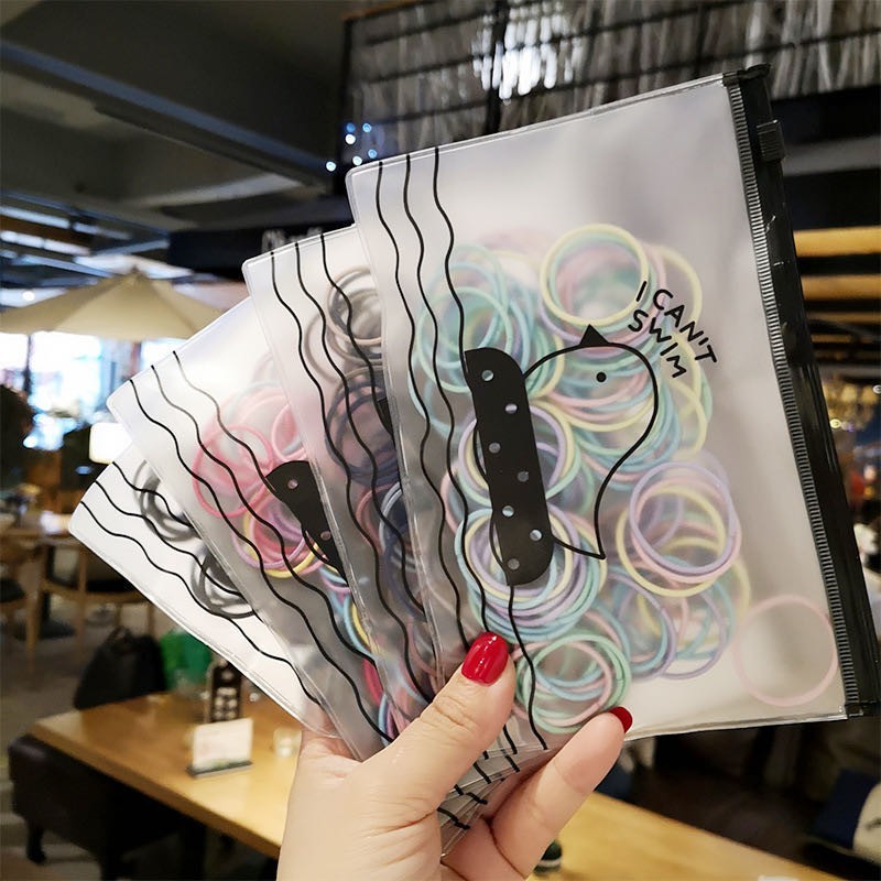 GIRLS KINGDOM-Ikat Karet Rambut 100pcs Warna Polos Gaya Korea / Ikat Rambut Elastis ikat rambut dewa