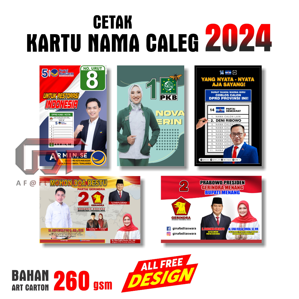 

Kartu Nama Caleg Free Desain Isi 100 pcs