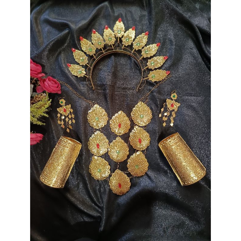 Set Aksesoris baju bodo pengantin bugis makassar ( karnaval, penari, passeppi , bali botting) bando 