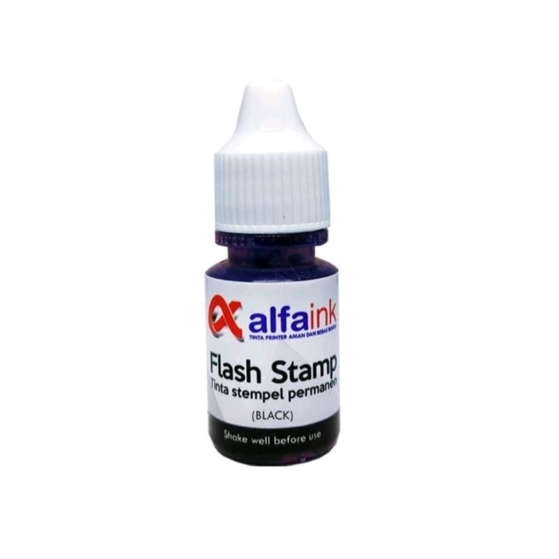 

Tinta Stempel Permanent Hitam ALFAINK Flash Stamp 10 ml