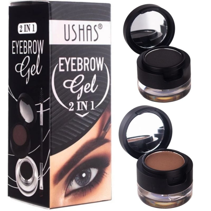 USHAS EYEBROW GEL 2IN1 BROWN | USHAS EYEBROW GEL 2IN1 BLACK
