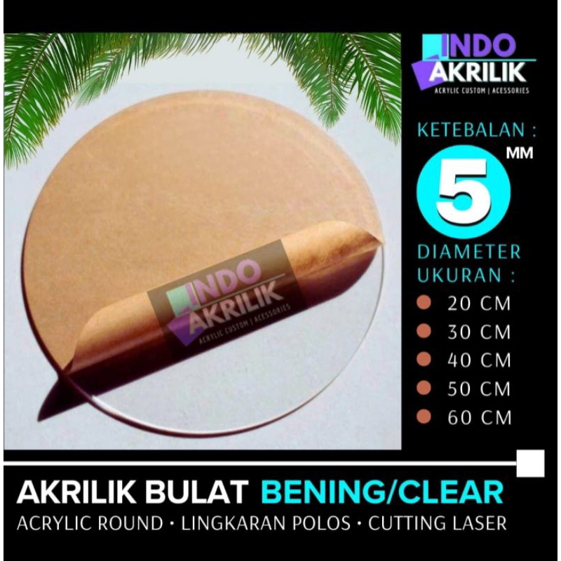 

AKRILIK CUSTOM BENTUK LINGKARAN BULAT POLOS | AKRILIK BULAT BENING TEBAL 5 MM