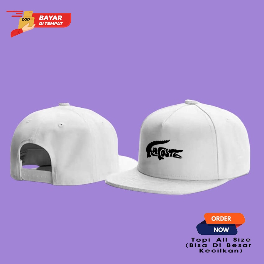 LASTHOPE / TOPI SNAPBACK DISTRO LOGO BUAYA LACOST BLACK